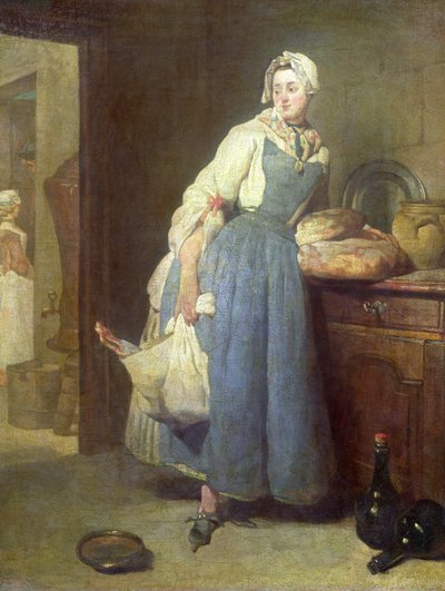 The Kitchen Maid with Provisions by Jean Baptiste Simeon Chardin